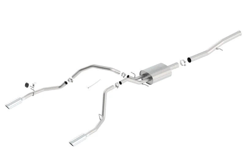 Borla 14 Silv/Sierra 1500 EC Std/CC Short 143.5in WB ATAK Single Split Rear Exit Cat-Back Exhaust - Main Product View