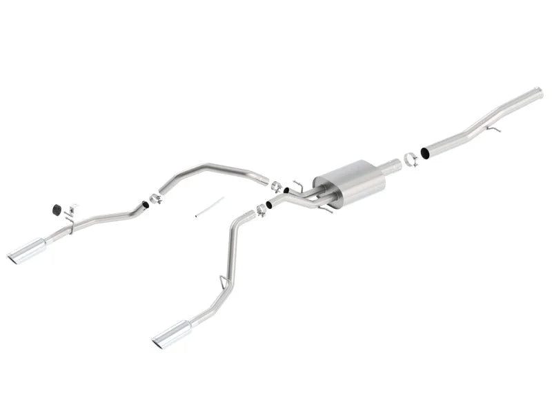 Borla 14 Silv/Sierra 1500 EC Std/CC Short 143.5in WB S-Type Single Split Rear Exit Cat-Back Exhaust - Main Product View