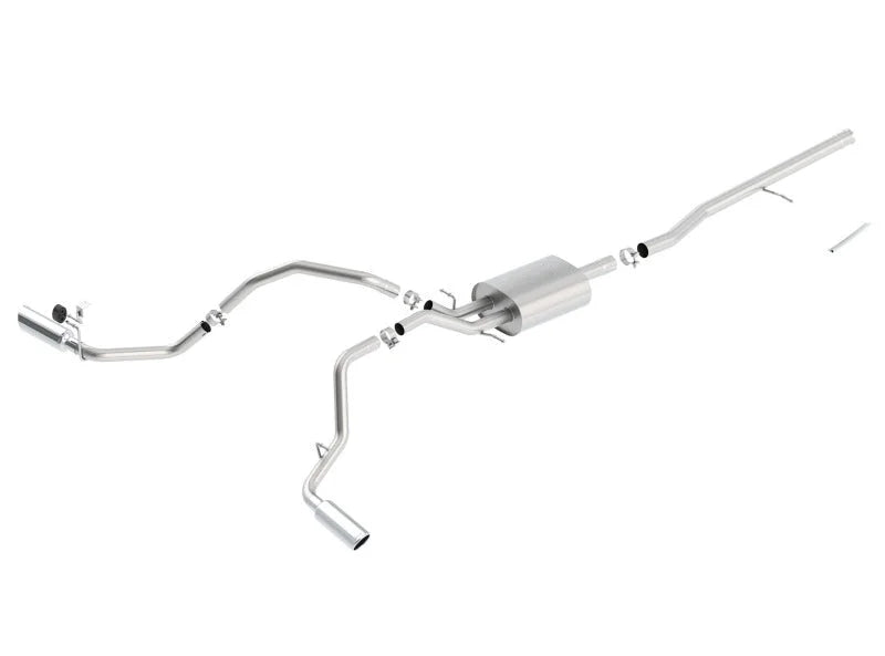 Borla 14 Silv/Sierra C/B Exh ATAK 1500 5.3L V8 AT/MT 2&4WD Ext Cab Split Side Exit - Side View