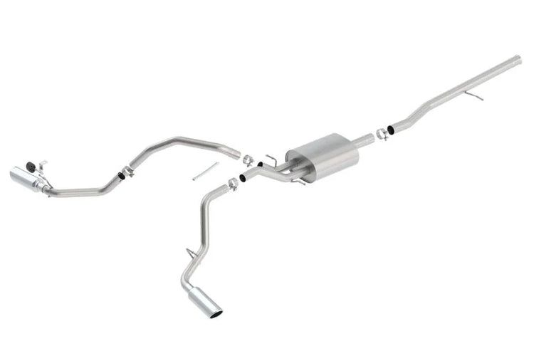 Borla 14 Silv/Sierra C/B Exh S-Type 1500 5.3L V8 AT/MT 2&4WD Ext Cab Split Side Exit - Main Product View