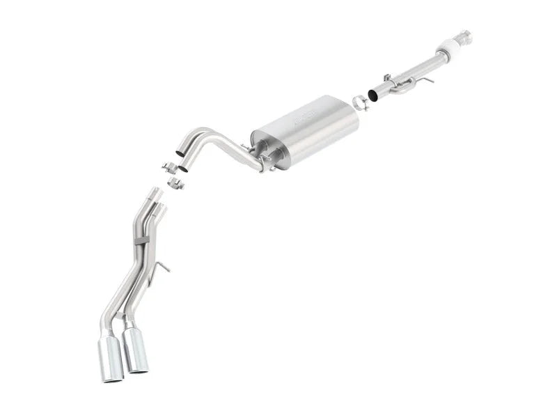 Borla 15-16 Cadillac Escalade ESV 6.2L Auto Trans Dual Round Rolled Truck Side Exit Catback Exhaust - Side View