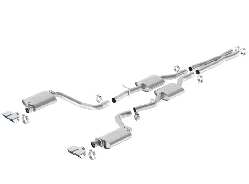 Borla 15-16 Dodge Challenger R/T 5.7L Dual Rectangle Angle Cut Dual Split Rear Exit ATAK Exhaust - Side View