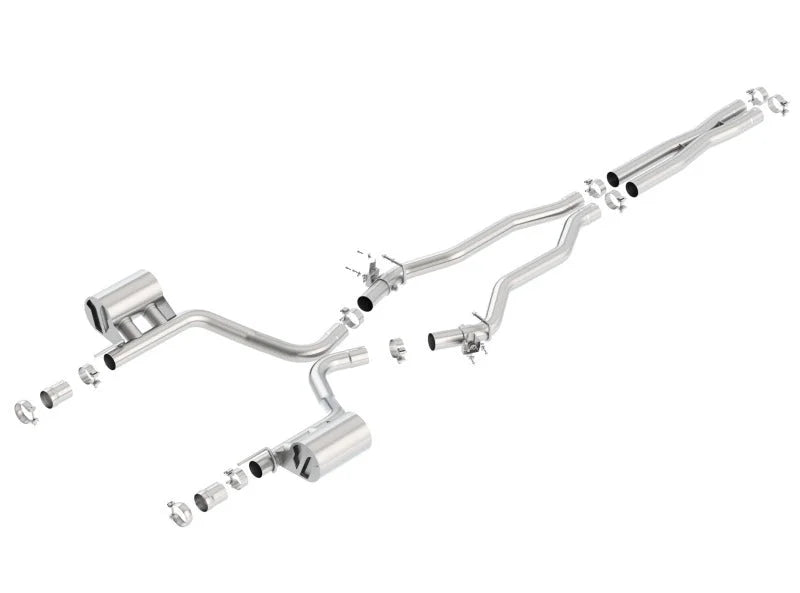 Borla 15-16 Dodge Charger SRT 392 6.4L No Tip Single Split Rear Exit ATAK w/ Valves Exhaust - Side View