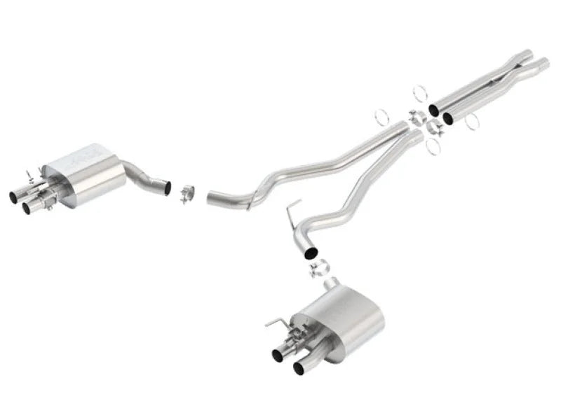 Borla 15-16 Ford Mustang Shelby GT350 5.2L ATAK Cat Back Exhaust (Uses Factory Valence) - Side View
