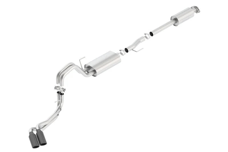 Borla 15-17 Ford F-150 2.7/3.5L V6 / 5.0 V8 2/4WD Black Chrome Angle-Cut Side Exit Catback Exhaust - Side View