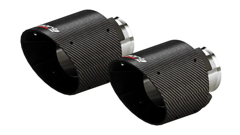 Borla 15-24 Dodge Charger V8 / 2023 Chrysler 300C T-304 SS Tips 5in Outlet - Carbon / Black Anodized - Side View