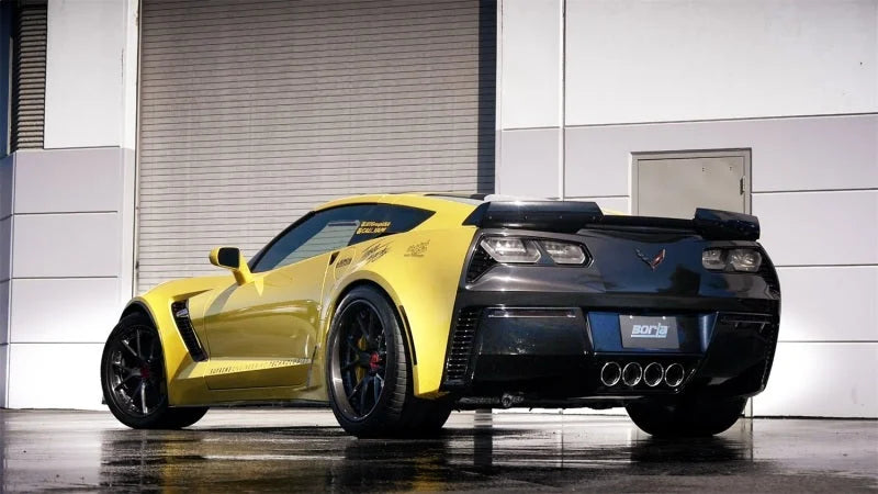 Borla 15 Chevy Corvette C7 ZO6 6.2L w/o AFM w/ NPP ATAK Quad RD RL IC Tips Center Rear Exit Exh - Installation View