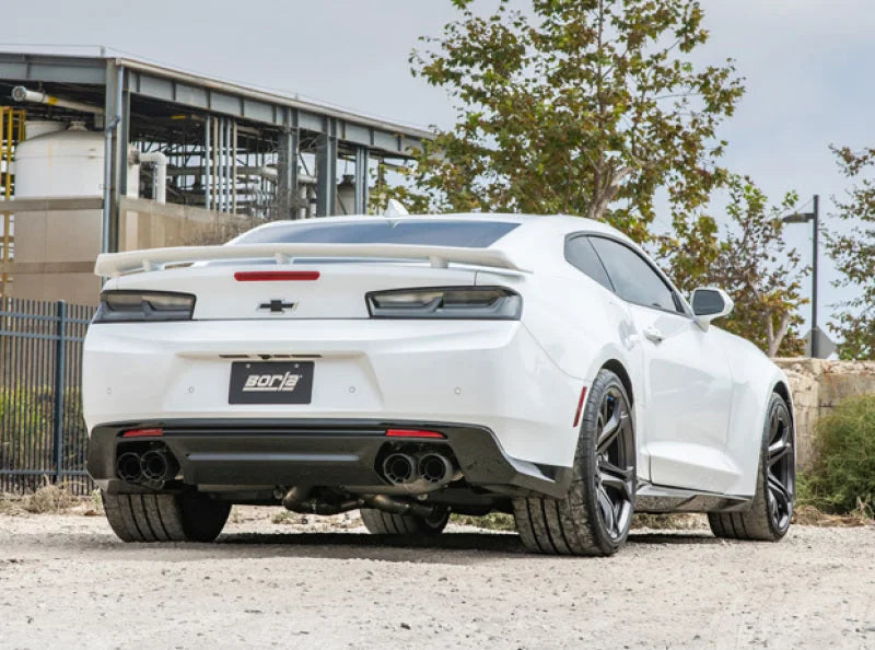 Borla 17-18 Chevrolet Camaro ZL1 6.2L V8 S Type Catback Exhaust w/ Dual Mode Valves CF Black Anod - Detail View