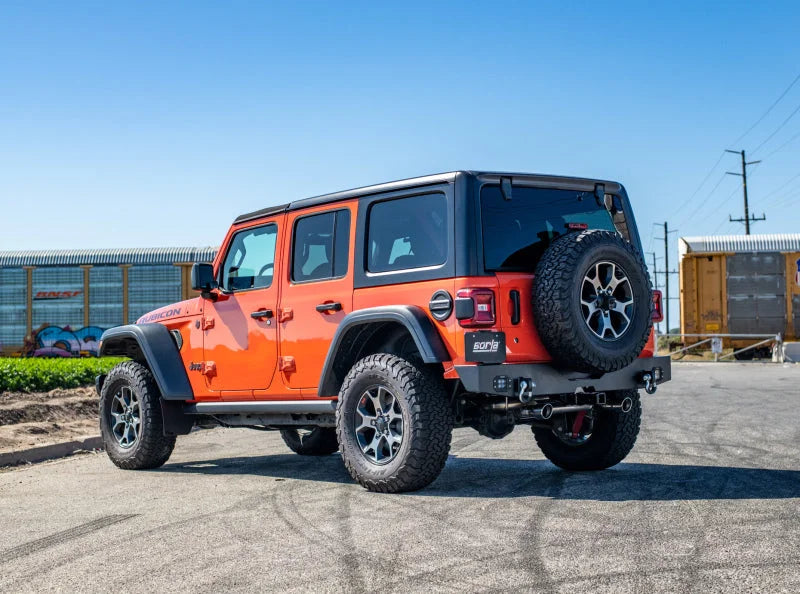 Borla 18-19 Jeep Wrangler JL/JLU 2.0L 4Cyl 2DR/4DR Axle Back Exhaust ATAK w/ 3.5in Tips - Detail View