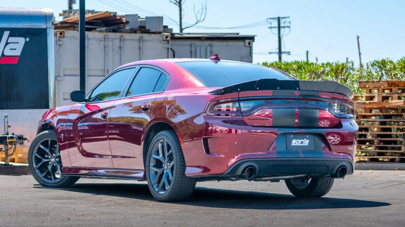 Borla 19-23 Dodge Charger GT 3.6L V6 RWD ATAK Catback Exhaust - Black Chrome Tips - Side View