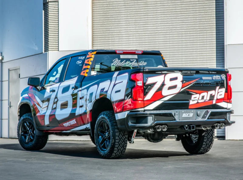Borla 19 Chevrolet Silverado/GMC Sierra 1500 6.2L SS ATAK Catback Exhaust - Carbon Fiber Tips - Detail View