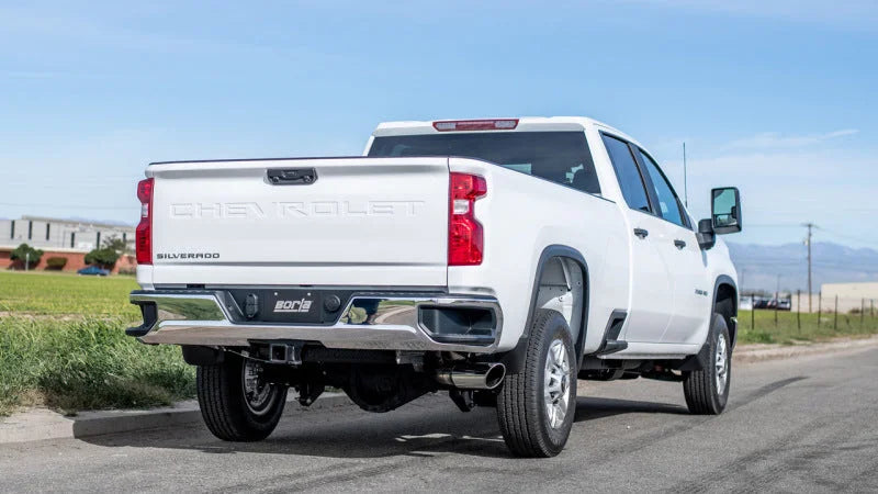 Borla 20-22 Chevrolet/GMC Silverado/Sierra 6.6L T-304 SS Cat-Back S-Type Exhaust - Brushed - Back View