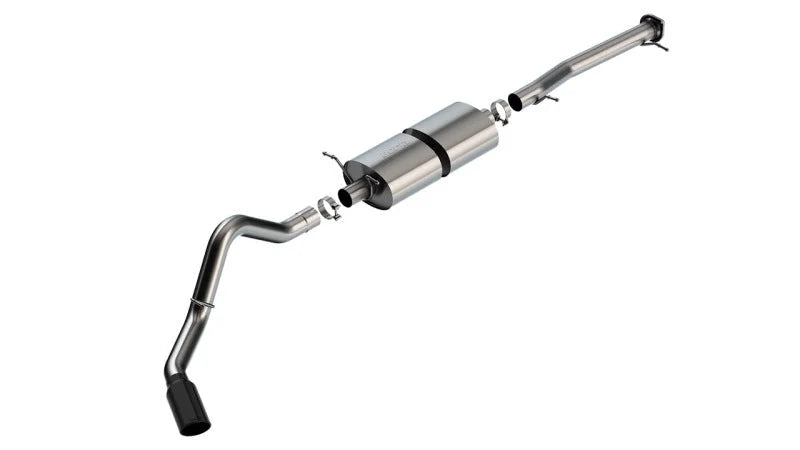 Borla 20-22 Chevrolet/GMC Silverado/Sierra 6.6L T-304 SS Cat-Back S-Type Exhaust - Brushed - Side View