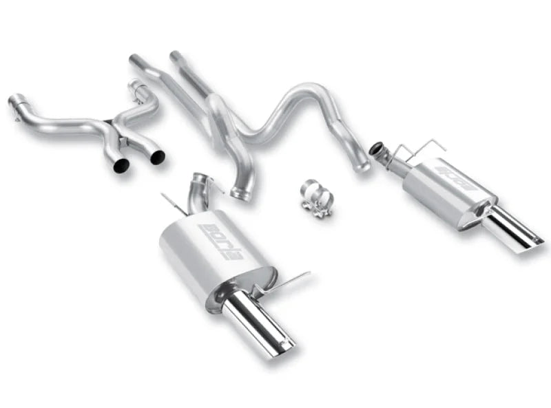Borla 2011-2012 Mustang GT 5.0L 8cyl 6spd RWD Agressive ATAK Catback Exhaust - Side View
