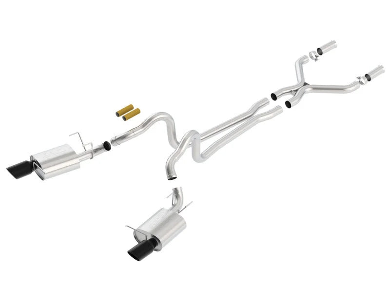 Borla 2011-2012 Mustang GT 5.0L Black Chrome 4.5in Rd Tip ATAK Catback Exhaust - Main Product View
