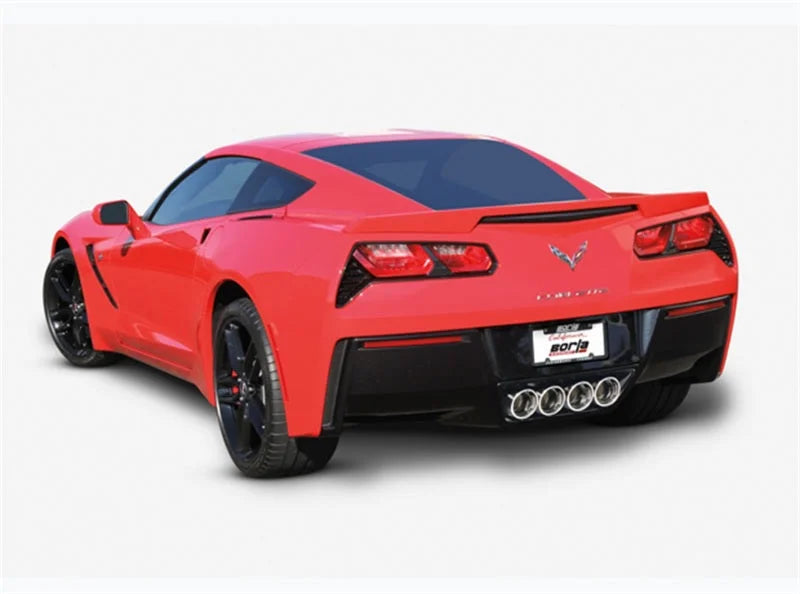Borla 2014 Chevy Corvette C7 w/ AFM w/o NPP Atak Rear Section Exhuast Quad Rd Rl IC Tips - Back View