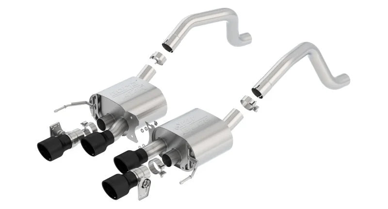 Borla 2015+ Chevy Corvette C7 Z06 6.2L Axle Back ATAK Exhaust Black Quad Tips w/o AFM w/ NPP - Side View