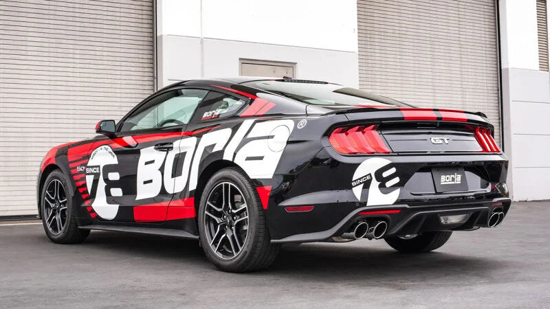 Borla 2018 Ford Mustang GT 5.0L AT/MT 2.5in S-Type Exhaust w/ Valves (Rear Section Only) - Side View