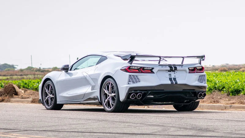 Borla 2020 Chevrolet Corvette C8 6.2L ATAK 3in Exhaust System Dual Round A/C Tips 4inx 4.75in - Installation View