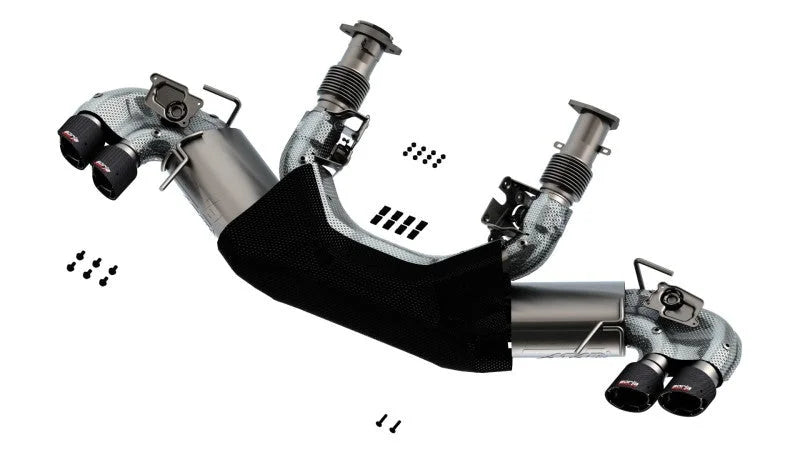 Borla 2020 Chevrolet Corvette C8 6.2L ATAK 3in Exhaust System Dual Round Angle Cut Carbon Fiber Tips - Detail View