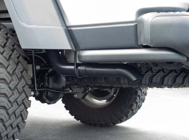 Borla 2020 Jeep Gladiator JT 3.6L V6 AWD 2.75in Touring Climber Black Turndown Tip & Over-Axle - Side View