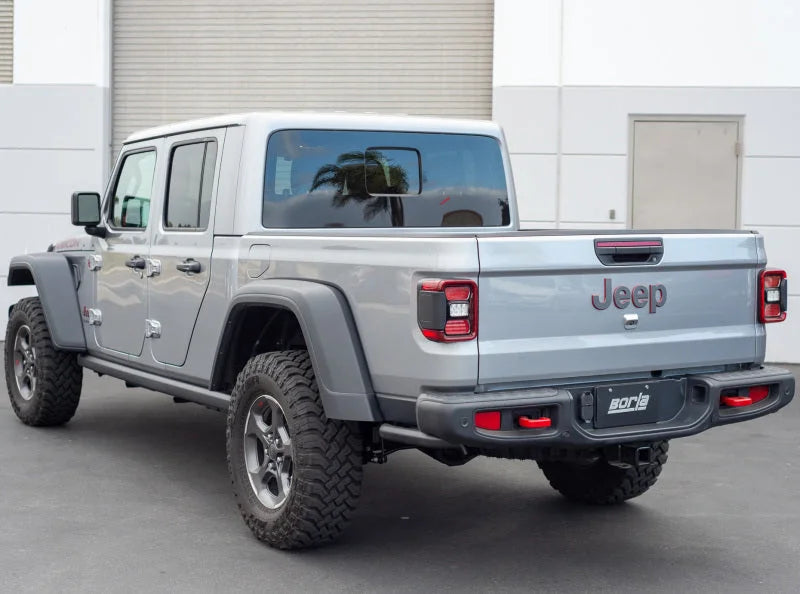 Borla 2020 Jeep Gladiator JT 3.6L V6 AWD 2.75in Touring Climber Black Turndown Tip & Over-Axle - Detail View
