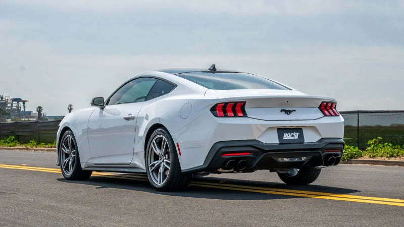 Borla 2024 Ford Mustang Ecoboost 2.3L ATAK Catback Exhaust Black Chrome w/ Quad Tip - Non-Active - Side View