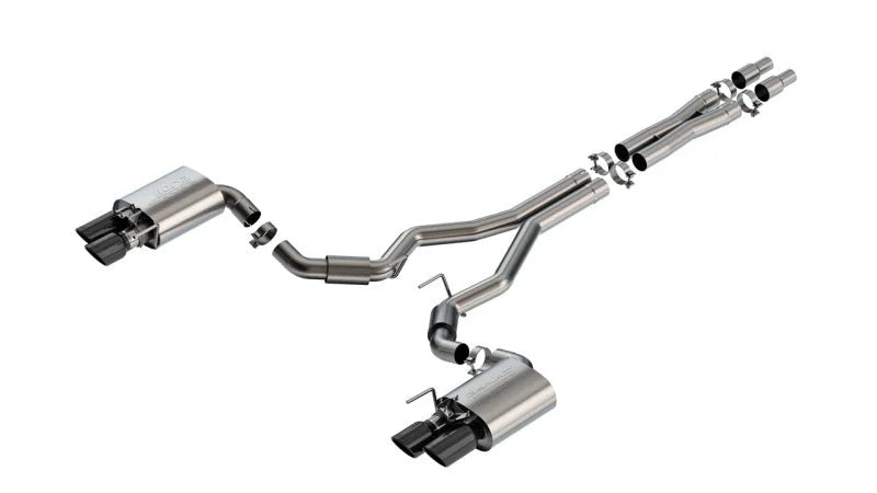 Borla 2024 Ford Mustang GT 5.0L V8 w/ Active Exhaust S-Type Cat-Back Exhaust System - Black Chrome - Main Product View
