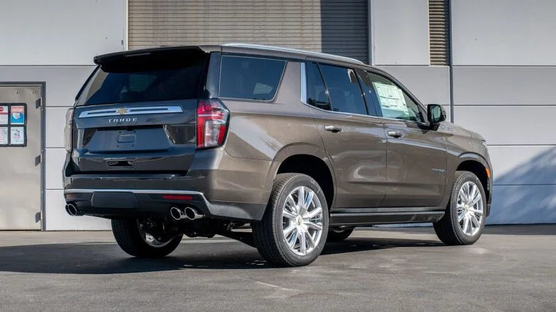 Borla 21-22 Chevrolet Tahoe 5.3L V8 2/4WD 4DR 3.00in/2.75in Touring Cat-Back Exhaust w/ Chrome Tips - Side View