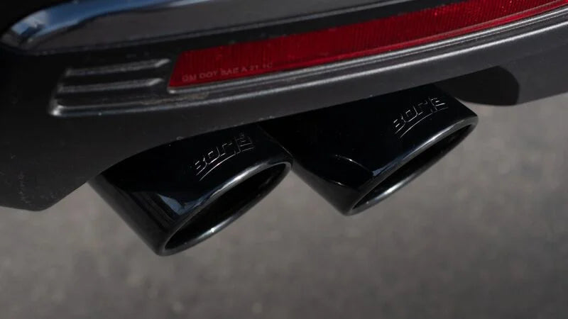 Borla 21-22 Chevrolet Tahoe 5.3L V8 2/4WD 4DR 3in/2.75in Touring Cat-Back Exhaust -Black Chrome Tips - Back View