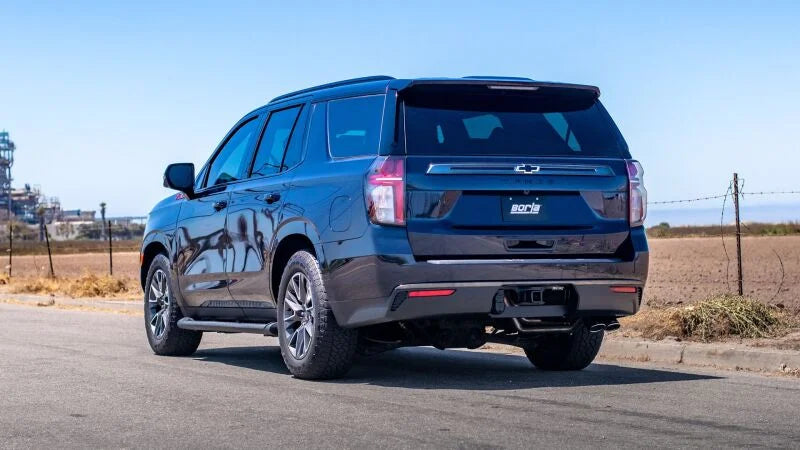 Borla 21-22 Chevrolet Tahoe 5.3L V8 2/4WD Touring Cat-Back Exhaust (Stainless) - Back View