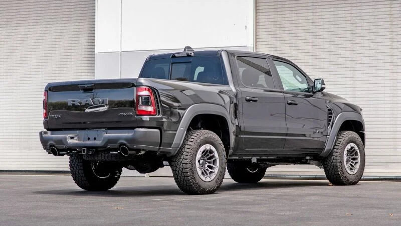 Borla 21-22 Dodge RAM 1500 TRX 6.2L V8 4WD CCSB 5in. Black Chrome-Plated Optional Tips - 304SS - Side View