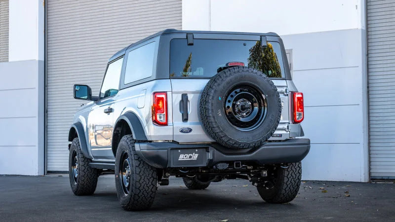 Borla 21-22 Ford Bronco 2.7L 2DR/4DR T-304 Stainless Steel Cat-Back Touring Exhaust - Brushed - Side View