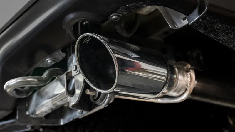 Borla 21-23 Ford Raptor 3in Tail Pipe Kit 4.5in Tip - Black Chrome - Side View