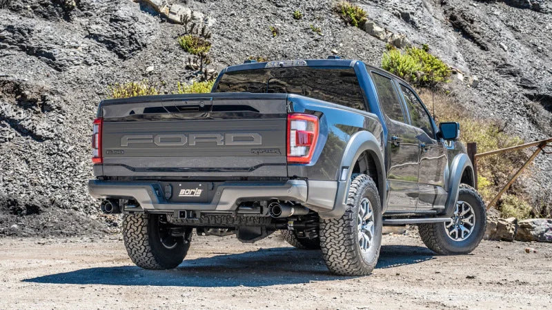 Borla 21-23 Ford Raptor 3in Tail Pipe Kit 4.5in Tip - Carbon Fiber Black Anodized - Detail View