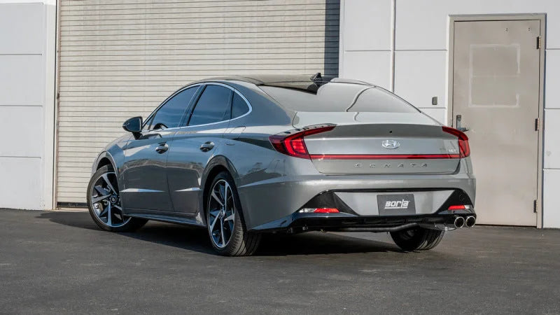 Borla 21-23 Hyundai Sonata SEL Plus/Limited 1.6L L4 (T) FWD S-Type Cat-Back Exhaust - Bright Chrome - Side View