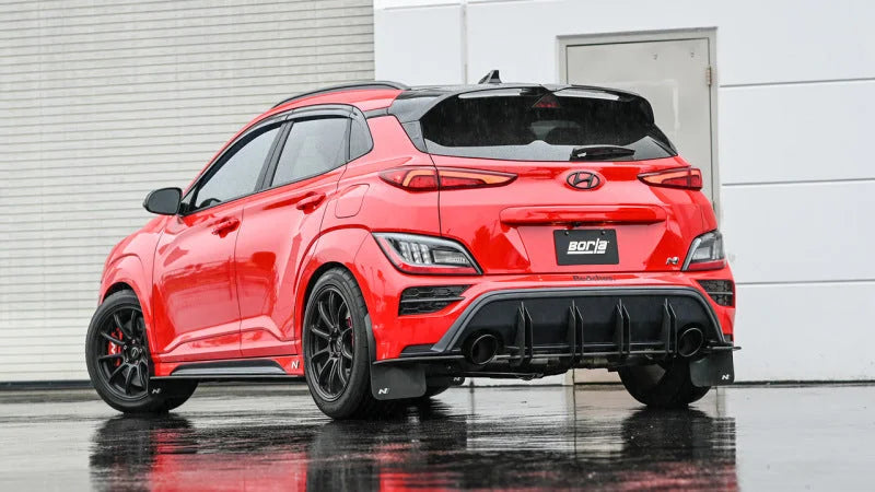 Borla 22-23 Hyundai Kona N 2.0L 4 CYL. Turbo AT/MT ATAK Catback Exhaust Black Chrome - Back View