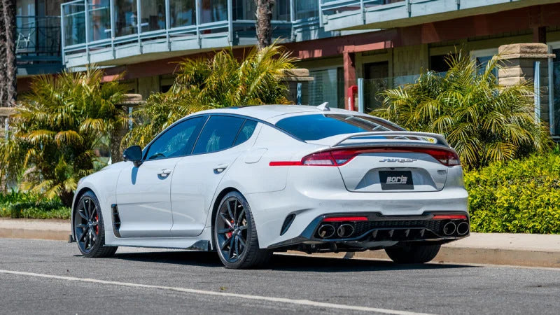 Borla 22-23 Kia Stinger 3.3L V6 Turbo 2.25in Pipe Dia Dual Split Rear Exit S-Type Cat-Back Exhaust - Side View