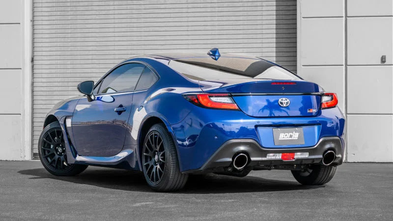 Borla 22-23 Subaru BRZ/Toyota GR86 2.4L RWD AT/MT ATAK Catback Exhaust - Polished Tips - Side View