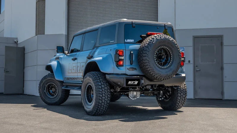 Borla 22-24 Ford Bronco Raptor V6 Turbo AT 2WD / 4WD ATAK Catback Exhaust w/ 4in Black Coated Tips - Installation View