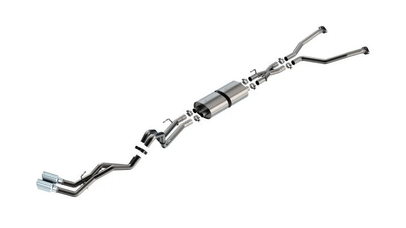 Borla 22-24 Toyota Tundra 3.4L V6 (Inc. Hyb.) Ext. Cab/STD Bed/145.7in WB ATAK Cat-Back - Chrome - Side View