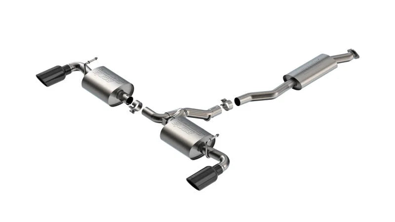 Borla 2.25 S-Type Cat Back Exhaust - Black Chrome (excl. Hybrid) fits 2019-2025 Toyota RAV4 - Main Product View