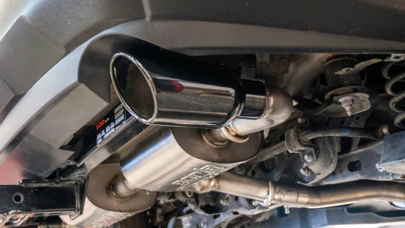 Borla 2.25 S-Type Cat Back Exhaust - Black Chrome (excl. Hybrid) fits 2019-2025 Toyota RAV4 - Side View
