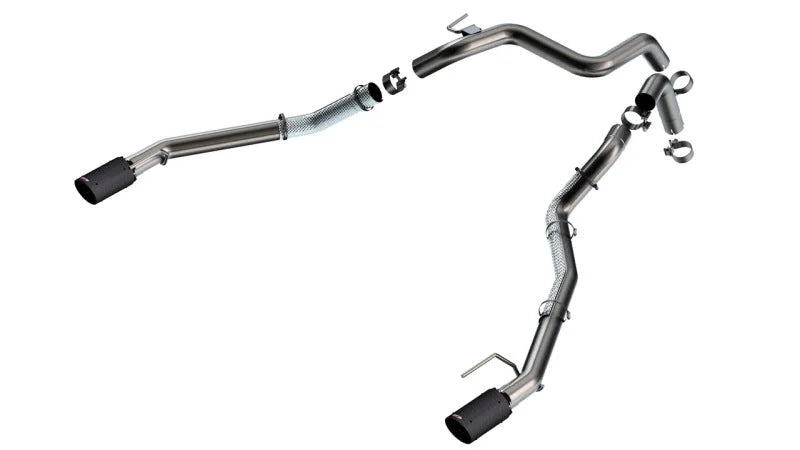 Borla 24-25 Ford Ranger Raptor 2.75in Tail Pipe Kit 4in Tip - Carbon Fiber Black Anodized - Main Product View