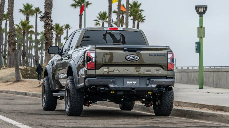 Borla 24-25 Ford Ranger Raptor 2.75in Tailpipe Kit 4in Tip - Brawler Ceramic Black - Back View