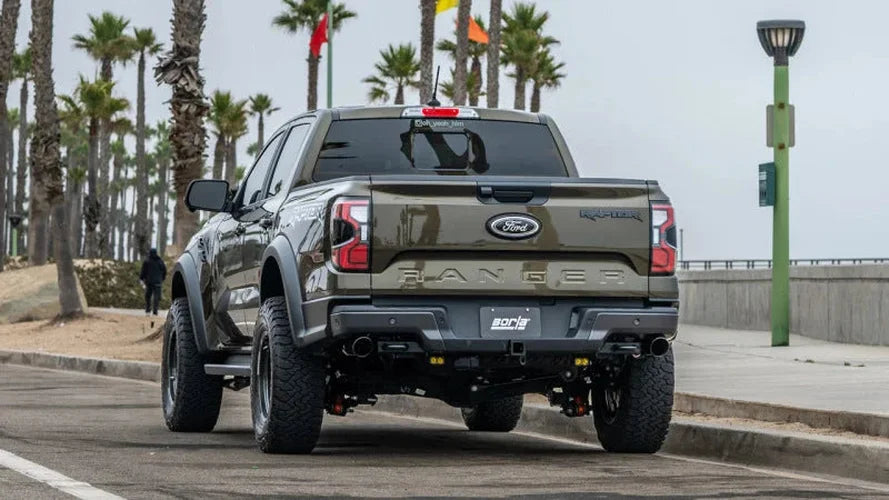 Borla 24-25 Ford Ranger Raptor 2.75in Tailpipe Kit 4in Tip - Brawler Ceramic Black - Back View