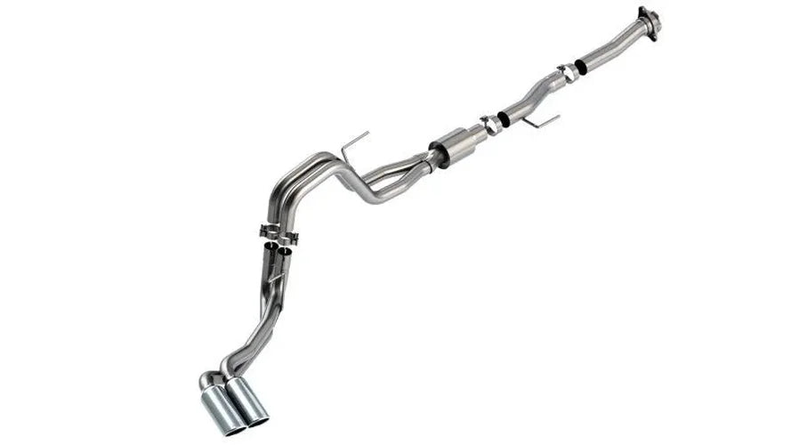 Borla F-150 2021 5.0L 2dr RC SB (122.8 WB) XL/XLT 3/2.25 DSE Cat-Back ATAK Chrome Tips - Detail View