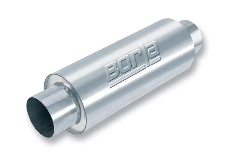 Borla 3.5in Tubing x 6.25in Diameter x 24in Length Multi-Core Center/Center Round Racing Muffler - Side View
