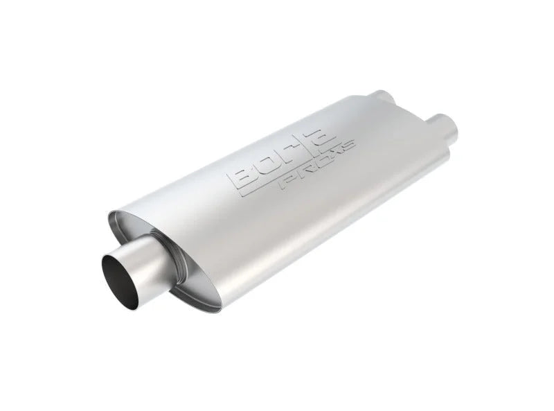 Borla 3in Inlet/Dual 2.25in Outlet Center/Dual Oval ProXS Muffler - Side View