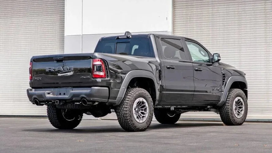 Borla 21-22 Dodge RAM 1500 TRX 6.2L V8 4WD CCSB 5in. Black Chrome-Plated Optional Tips - 304SS - Side View